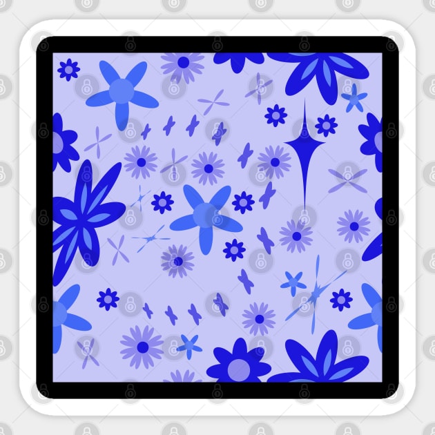 Floral pattern with leaves and flowers doodling style Sticker by Eskimos